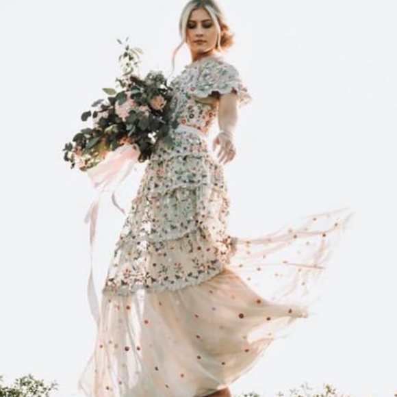 BHLDN Needle & Thread Gown size US 8 $781 - Picture 15 of 16